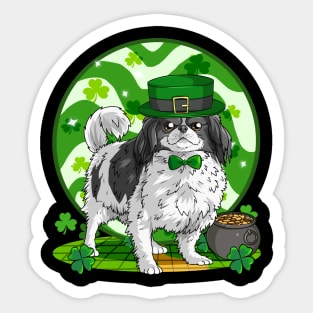 Japanese Chin Dog St Patricks Day Leprechaun Sticker